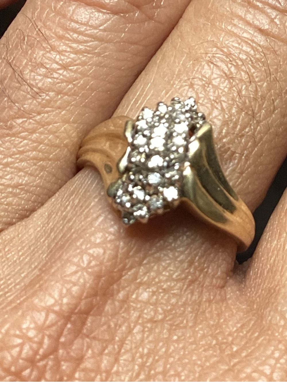 10k Gold Cluster Diamond Ring - Women's Jewelry